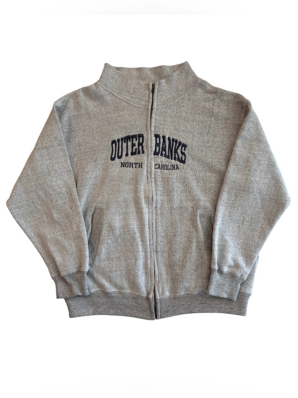 North Carolina Outer Banks Grey Zip-Up Sweatshirt